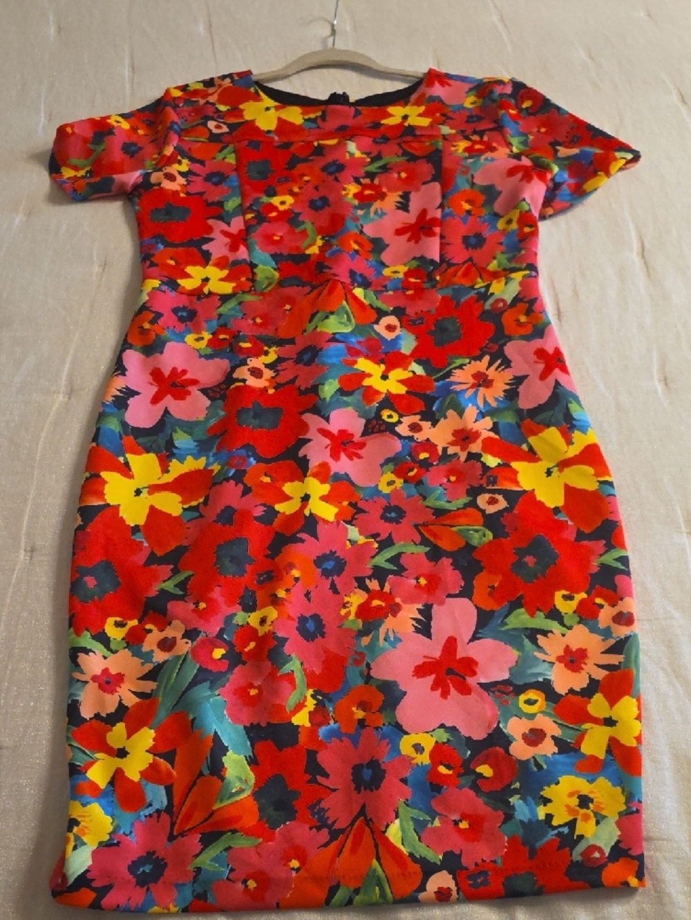 Alexia Admor Vibrant Floral Midi Dress in Pink, Red, Yellow and Green Size XL - Picture 6 of 13